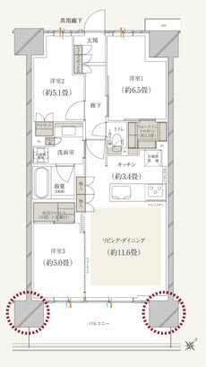 ソライエ若葉レジデンスプレミア 間取り J1 TYPE