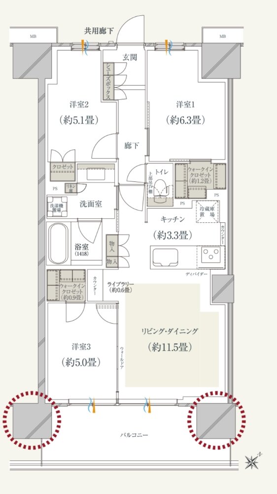 ソライエ若葉レジデンスプレミア 間取り L TYPE