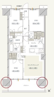 ソライエ若葉レジデンスプレミア 間取り L TYPE