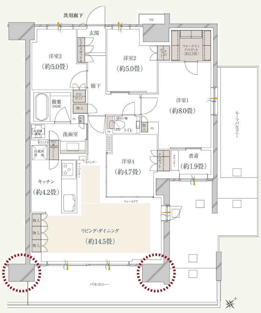 ソライエ若葉レジデンスプレミア 間取り Kr TYPE
