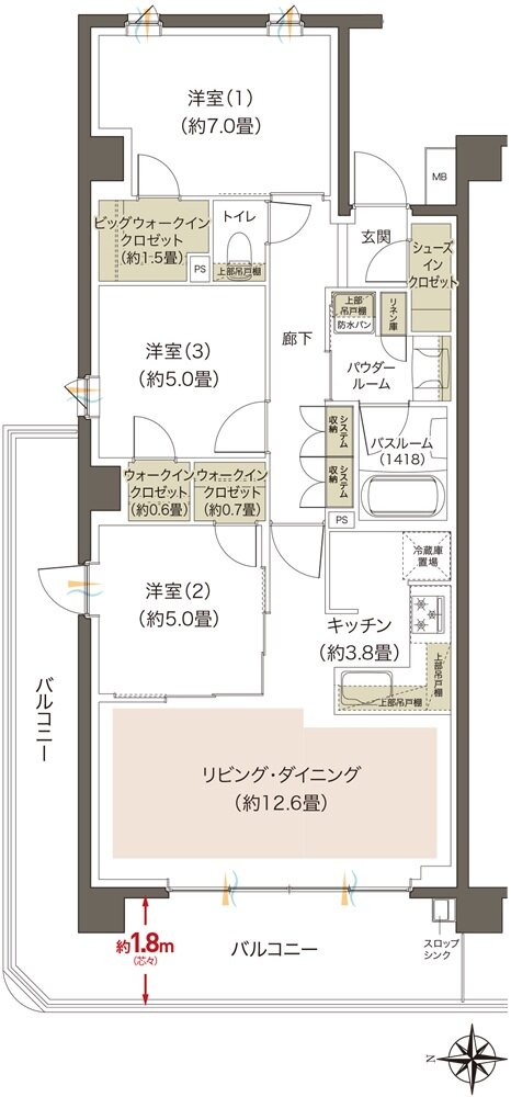 プレミアムレジデンス立川 間取り AA type