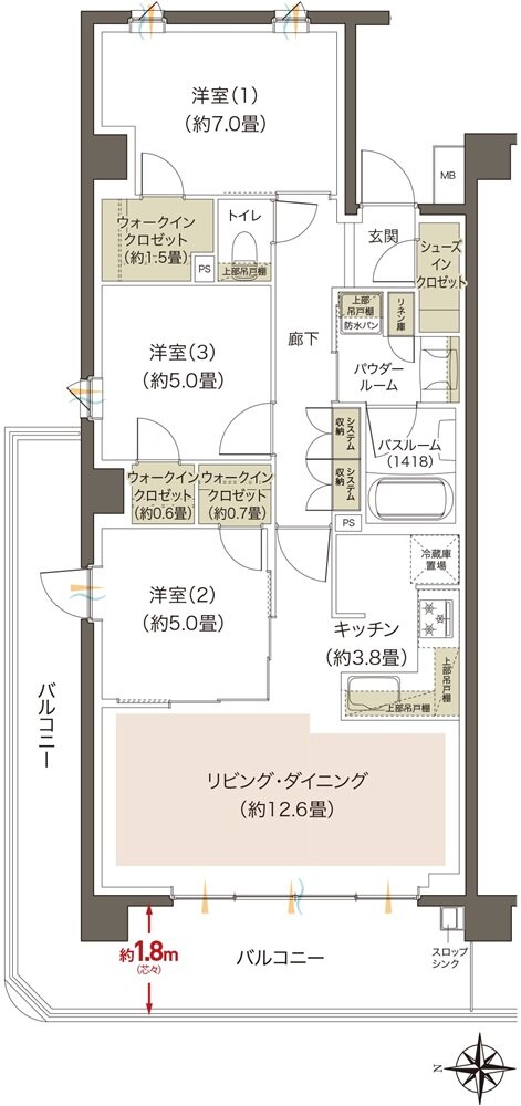 プレミアムレジデンス立川 間取り AA type