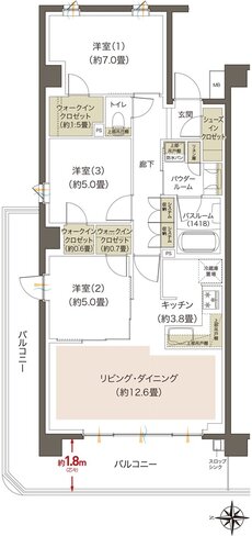 プレミアムレジデンス立川 間取り AA type