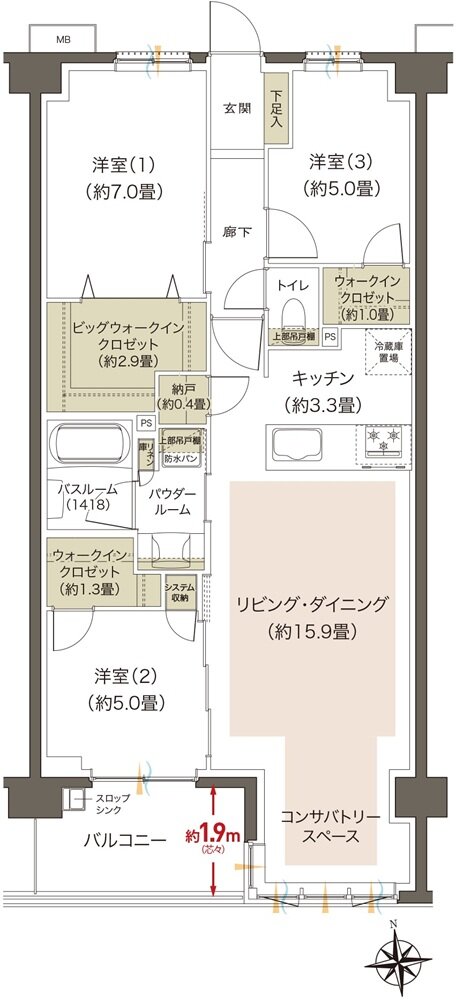 プレミアムレジデンス立川 間取り BJ type
