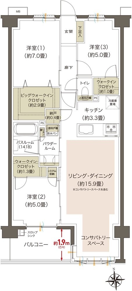 プレミアムレジデンス立川 間取り BJ type