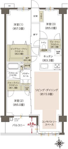プレミアムレジデンス立川 間取り BJ type