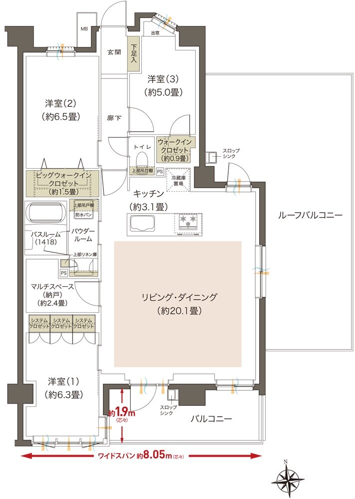 プレミアムレジデンス立川 間取り CKr type