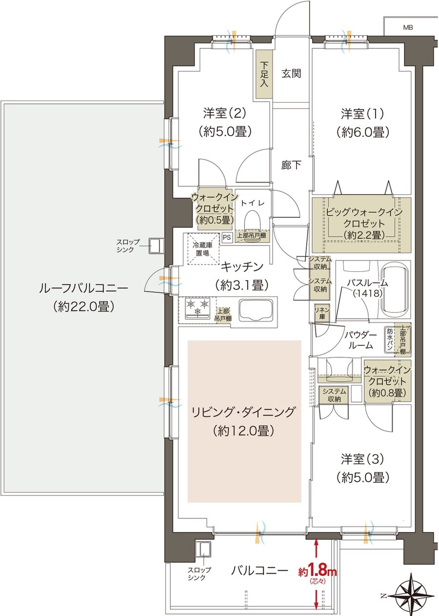 プレミアムレジデンス立川 間取り ABr type