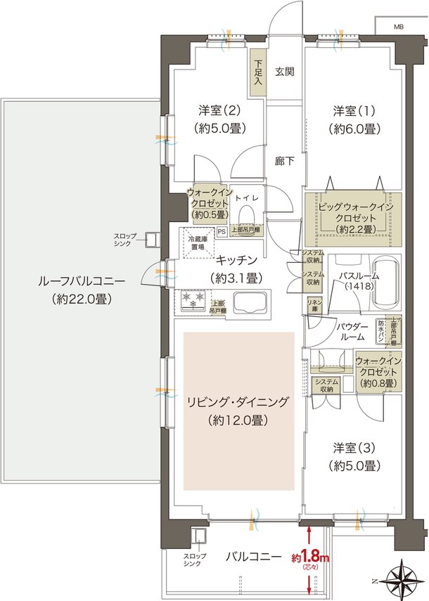 プレミアムレジデンス立川 間取り ABr type