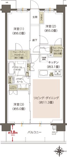 プレミアムレジデンス立川 間取り DB type