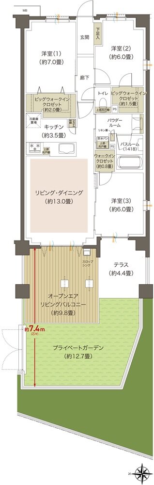 プレミアムレジデンス立川 間取り ACOB・g type