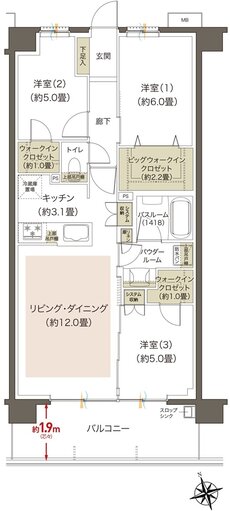 プレミアムレジデンス立川 間取り BC1 type
