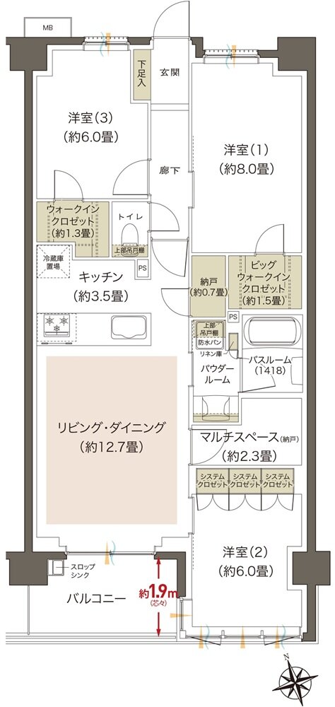 プレミアムレジデンス立川 間取り BF type