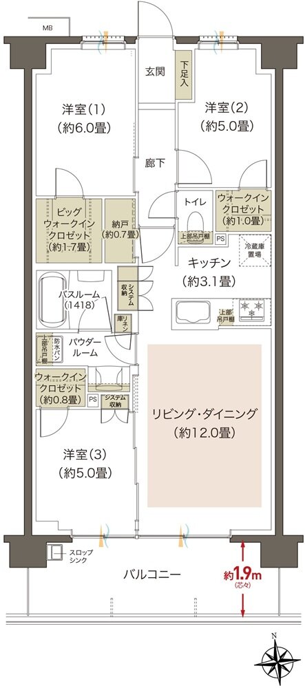 プレミアムレジデンス立川 間取り CC type