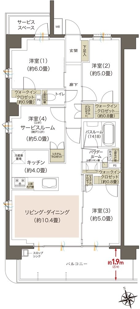 プレミアムレジデンス立川 間取り BA type