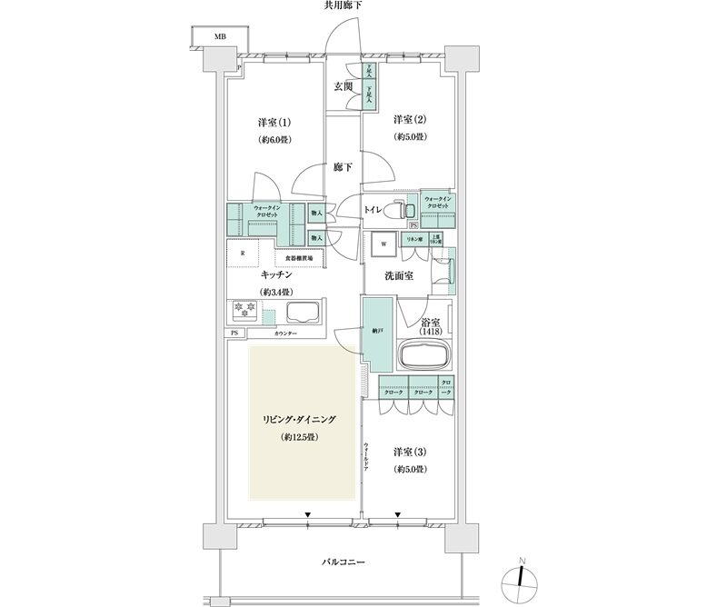 パークホームズ市が尾ブライトアベニュー 間取り I1タイプ