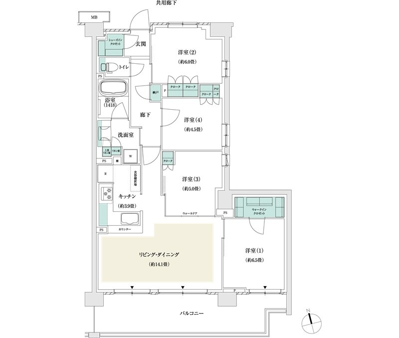 パークホームズ市が尾ブライトアベニュー 間取り P1タイプ