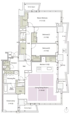 パークタワー栄 間取り L-161Nタイプ