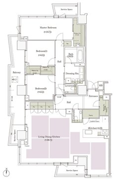 パークタワー栄 間取り L-155Mタイプ