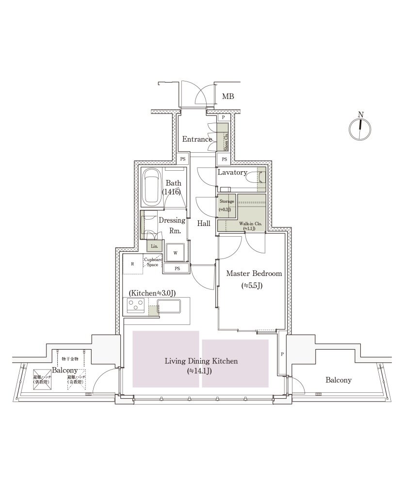パークタワー栄 間取り St-50Cタイプ