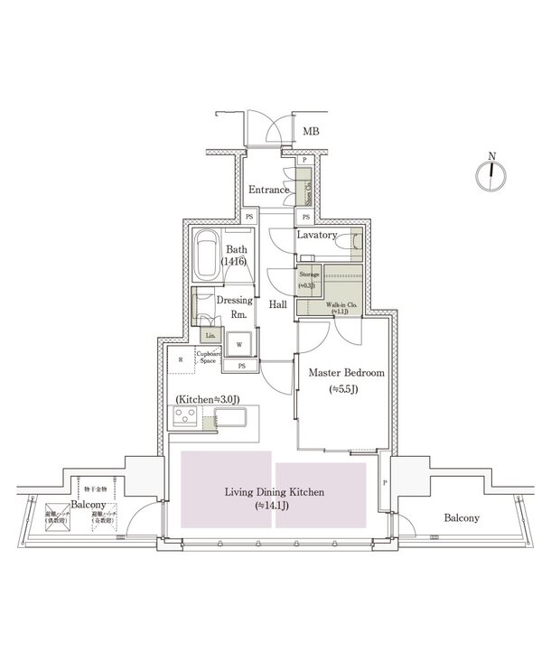 パークタワー栄 間取り St-50Cタイプ