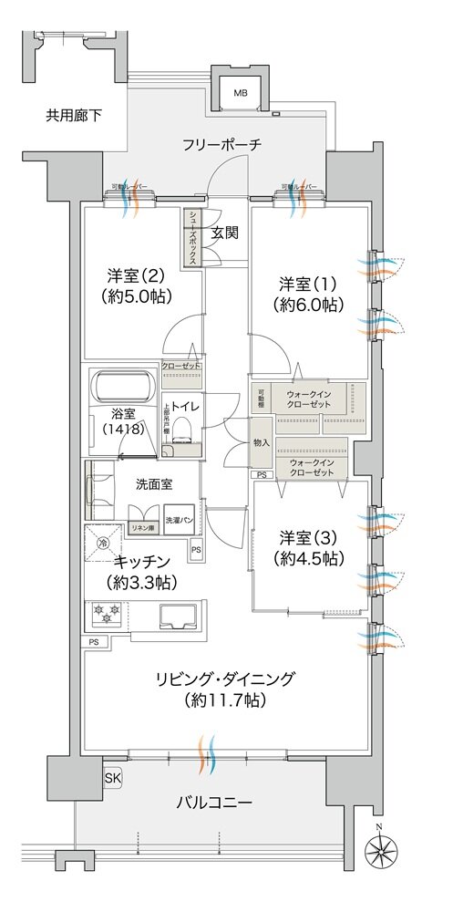 プレディア井口WEST・EAST 間取り WEST D type［基本プラン］