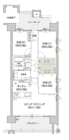 プレディア井口WEST・EAST 間取り WEST D type［基本プラン］