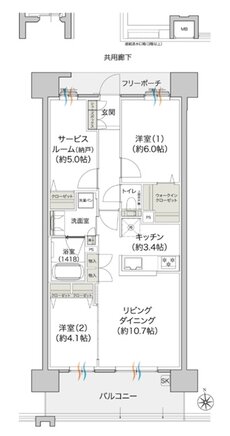 プレディア井口WEST・EAST 間取り EAST B type［基本プラン］