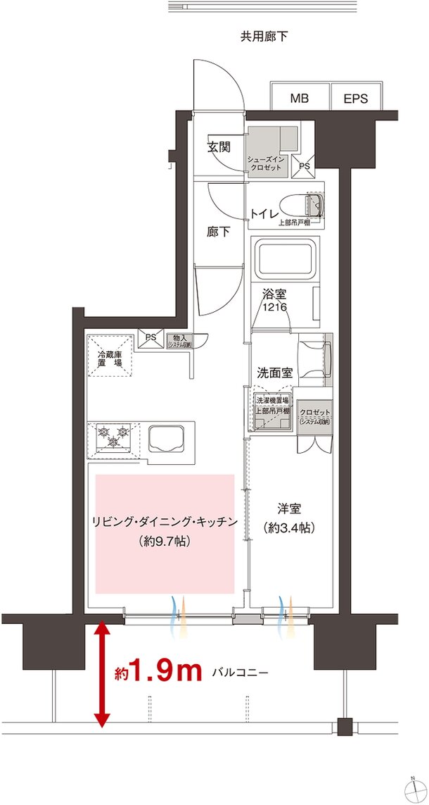 レーベン蕨 ID MARKS 間取り B type