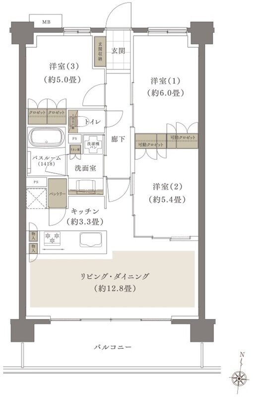 ザ・ライオンズ南浦和 間取り F2 type