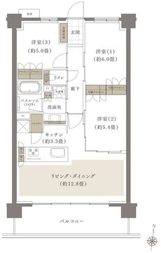 ザ・ライオンズ南浦和 間取り F2 type