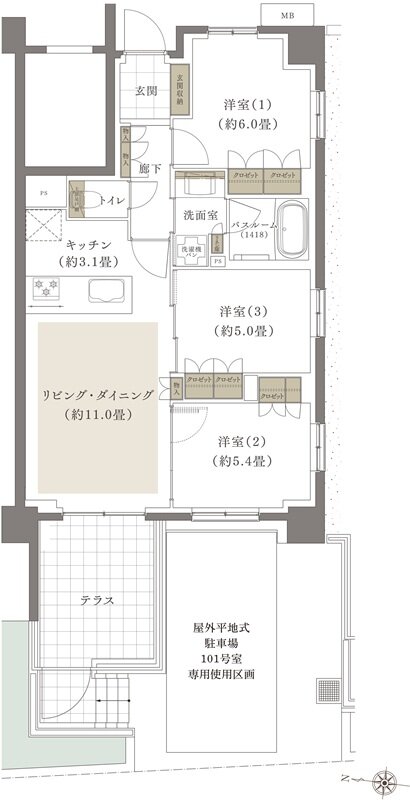 ザ・ライオンズ南浦和 間取り B1 type
