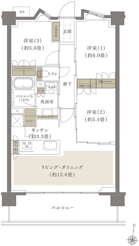 ザ・ライオンズ南浦和 間取り E2 type