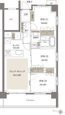 ザ・ライオンズ南浦和 間取り B3 type