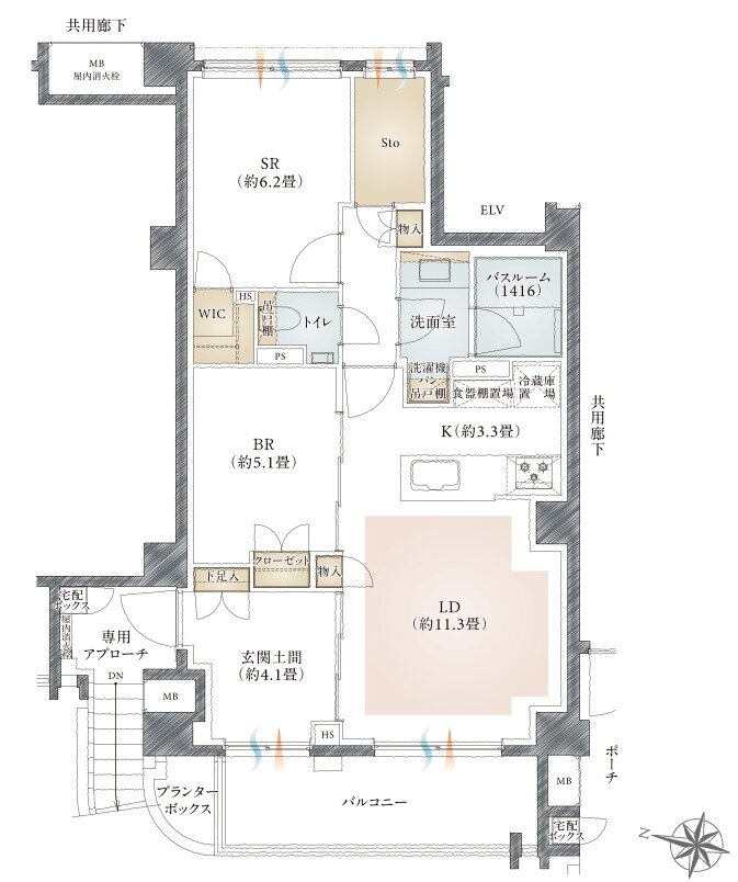 イノバス王子本町 間取り Cタイプ