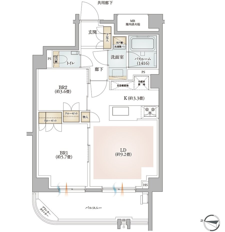 イノバス王子本町 間取り Iタイプ