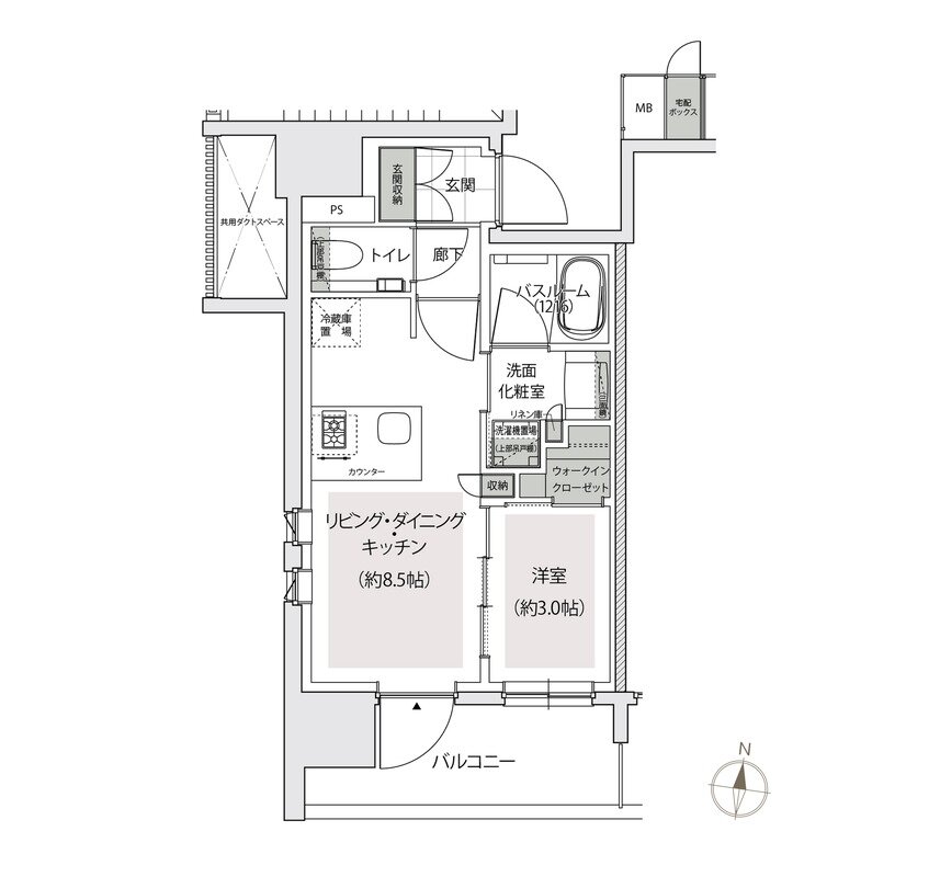 アトラス中野フロント 間取り Aタイプ