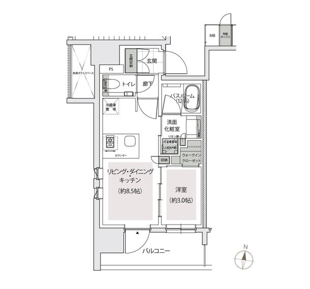 アトラス中野フロント 間取り Aタイプ