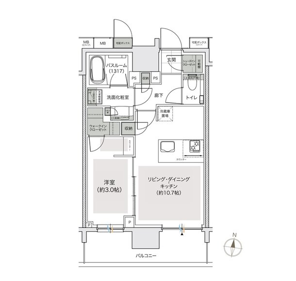 アトラス中野フロント 間取り Fタイプ