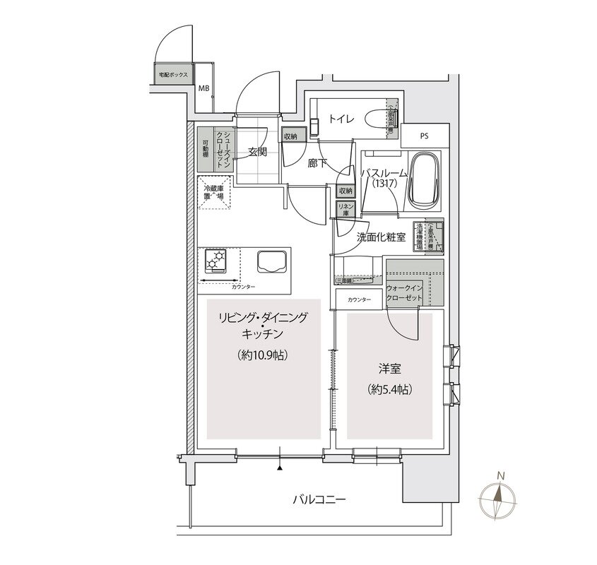 アトラス中野フロント 間取り Gタイプ