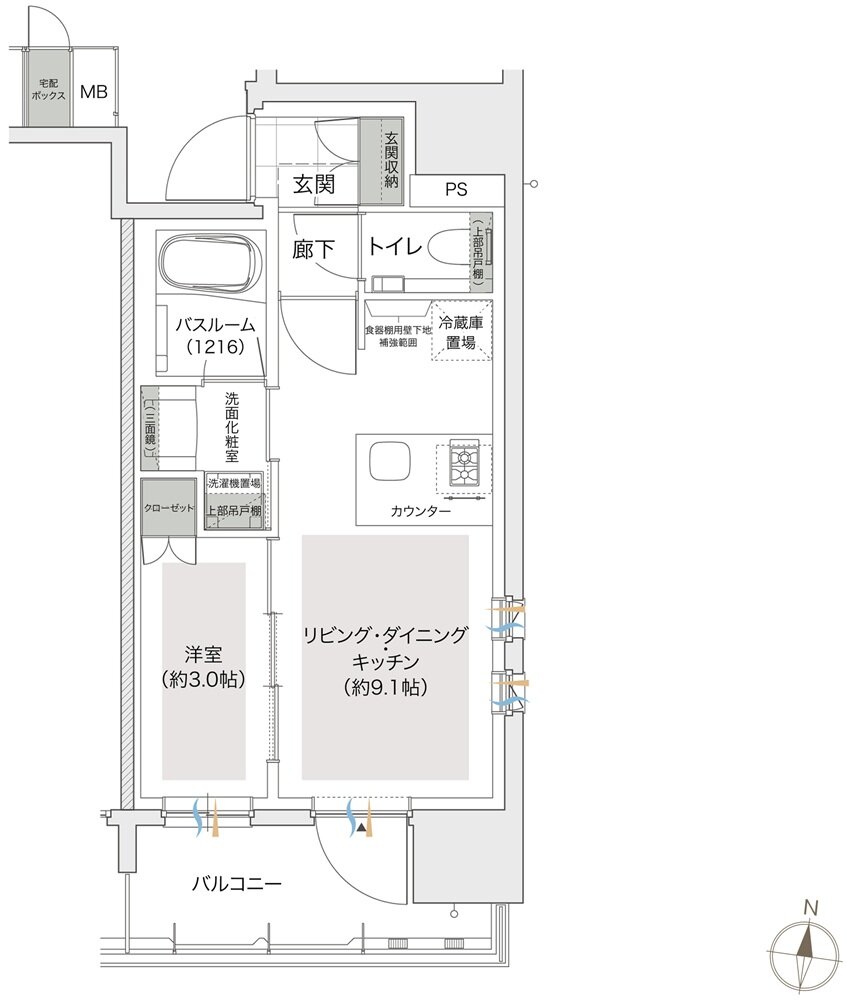 アトラス中野フロント 間取り Dタイプ