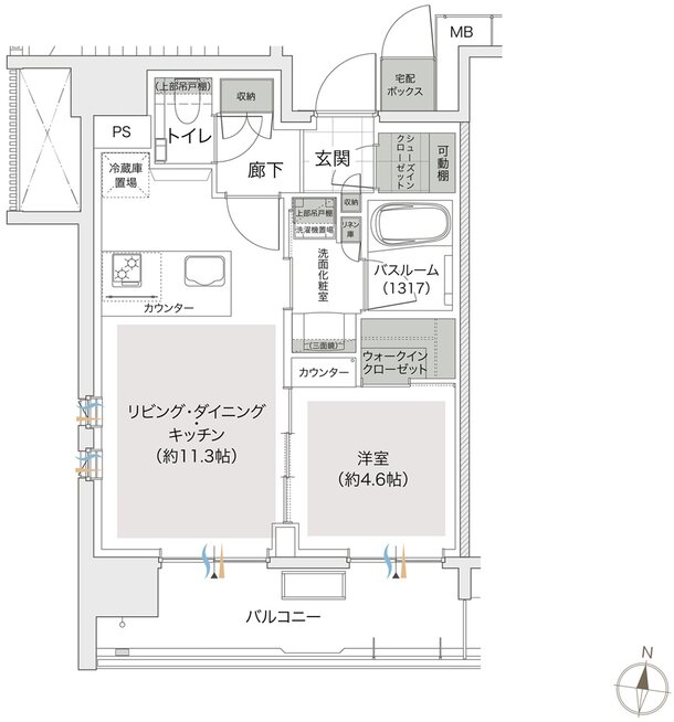 アトラス中野フロント 間取り Eタイプ