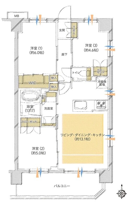 プレシス北浦和WEST 間取り Eタイプ