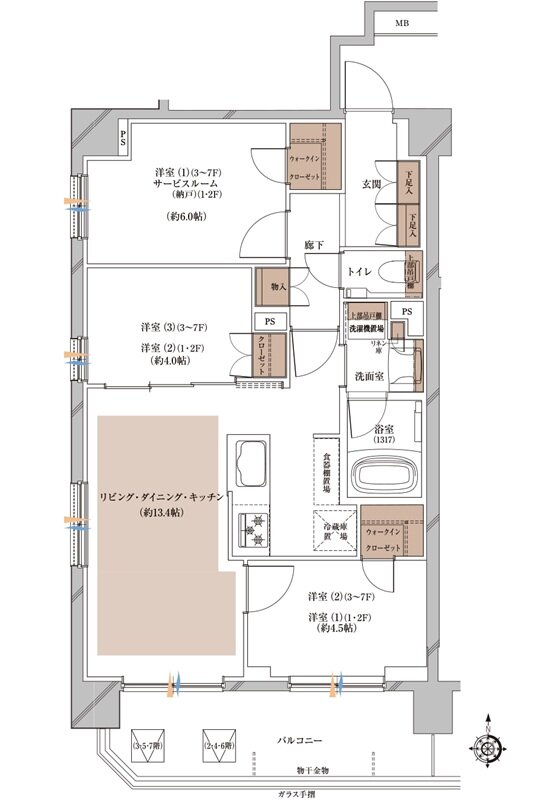 プレシス北浦和WEST 間取り Bタイプ