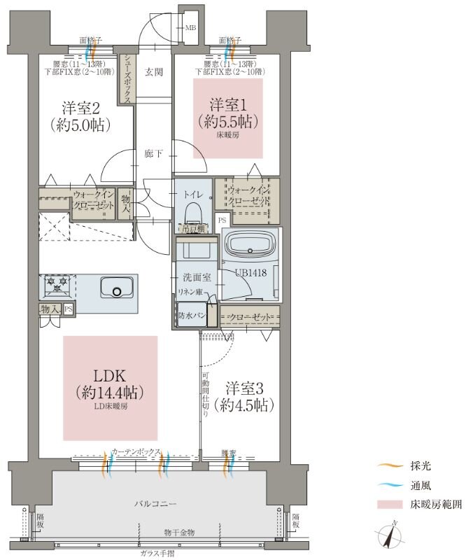 オーヴィジョン上熊本駅前II 間取り E TYPE