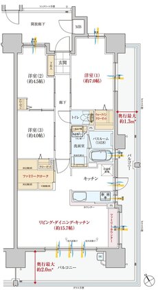 ヴェルディ楠木町 間取り C TYPE（2〜14階）