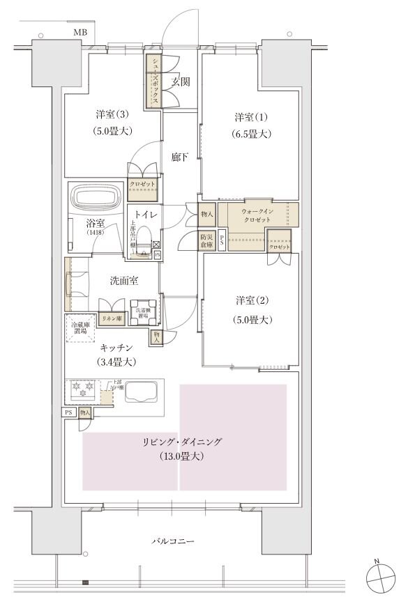 ブランズタワー名古屋今池 間取り B type