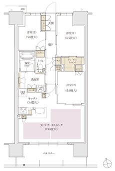 ブランズタワー名古屋今池 間取り B type