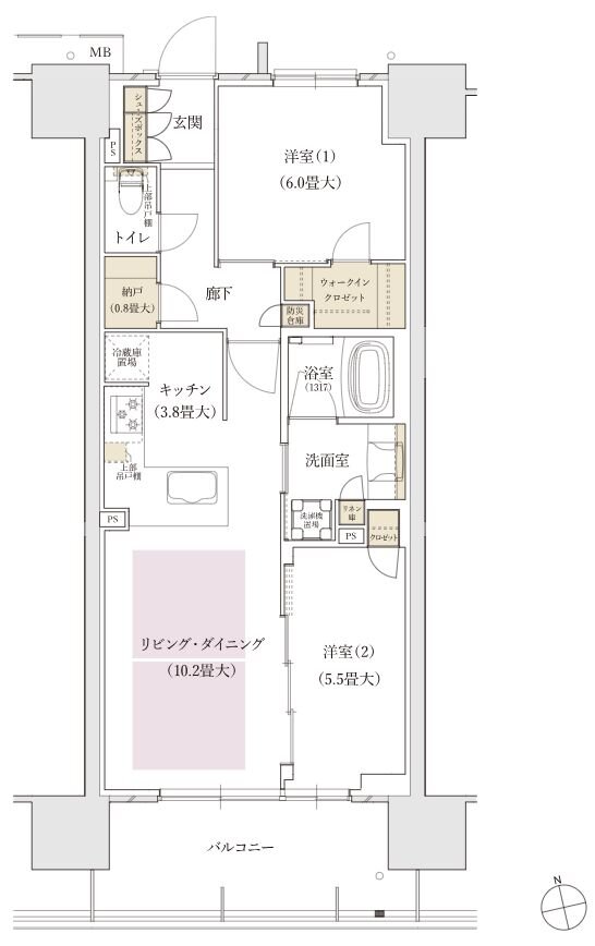 ブランズタワー名古屋今池 間取り D type