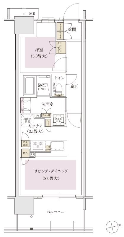 ブランズタワー名古屋今池 間取り H type